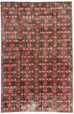 6x10 Red and Multicolor Turkish Anatolian Rug