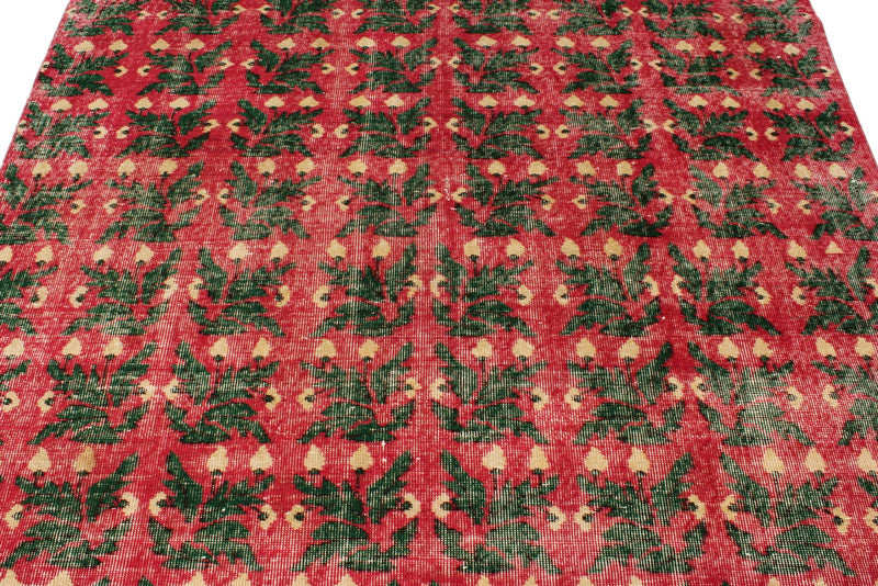 6x10 Red and Multicolor Turkish Anatolian Rug