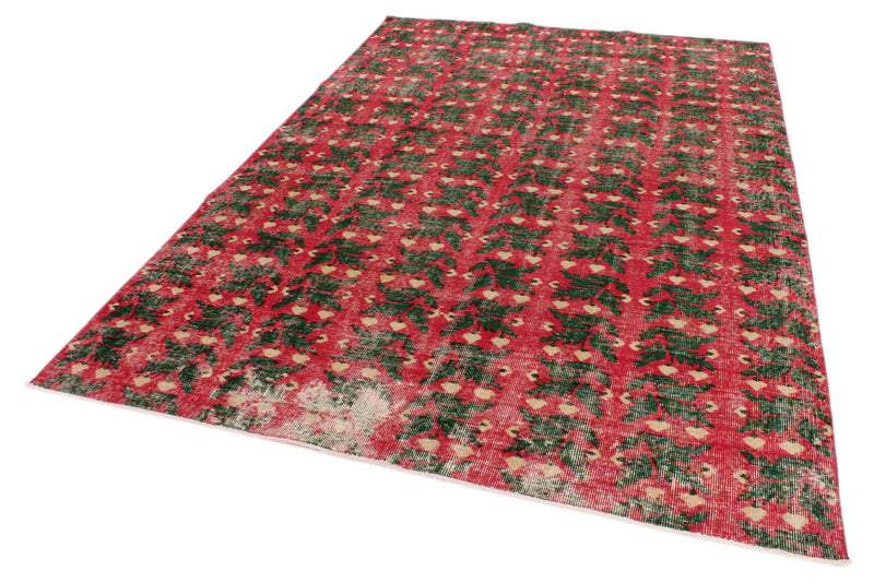 6x10 Red and Multicolor Turkish Anatolian Rug