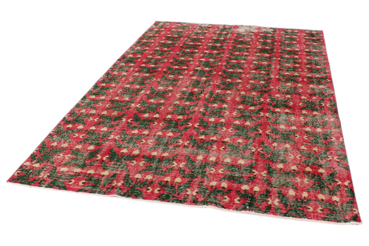 6x10 Red and Multicolor Turkish Anatolian Rug