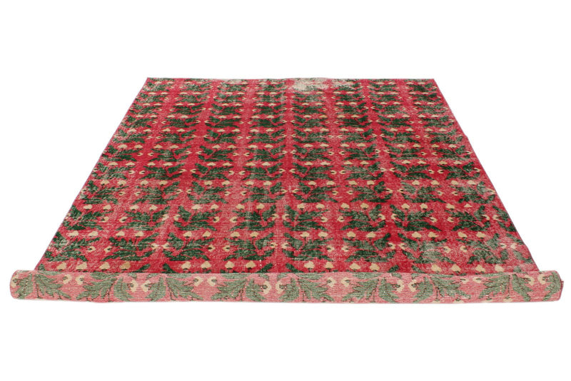 6x10 Red and Multicolor Turkish Anatolian Rug