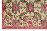 6x9 Ivory and Magenta Turkish Anatolian Rug