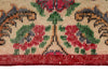 6x9 Ivory and Magenta Turkish Anatolian Rug