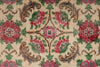 6x9 Ivory and Magenta Turkish Anatolian Rug