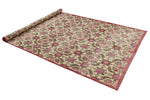 6x9 Ivory and Magenta Turkish Anatolian Rug