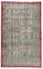 6x9 Multicolor and Red Turkish Anatolian Rug