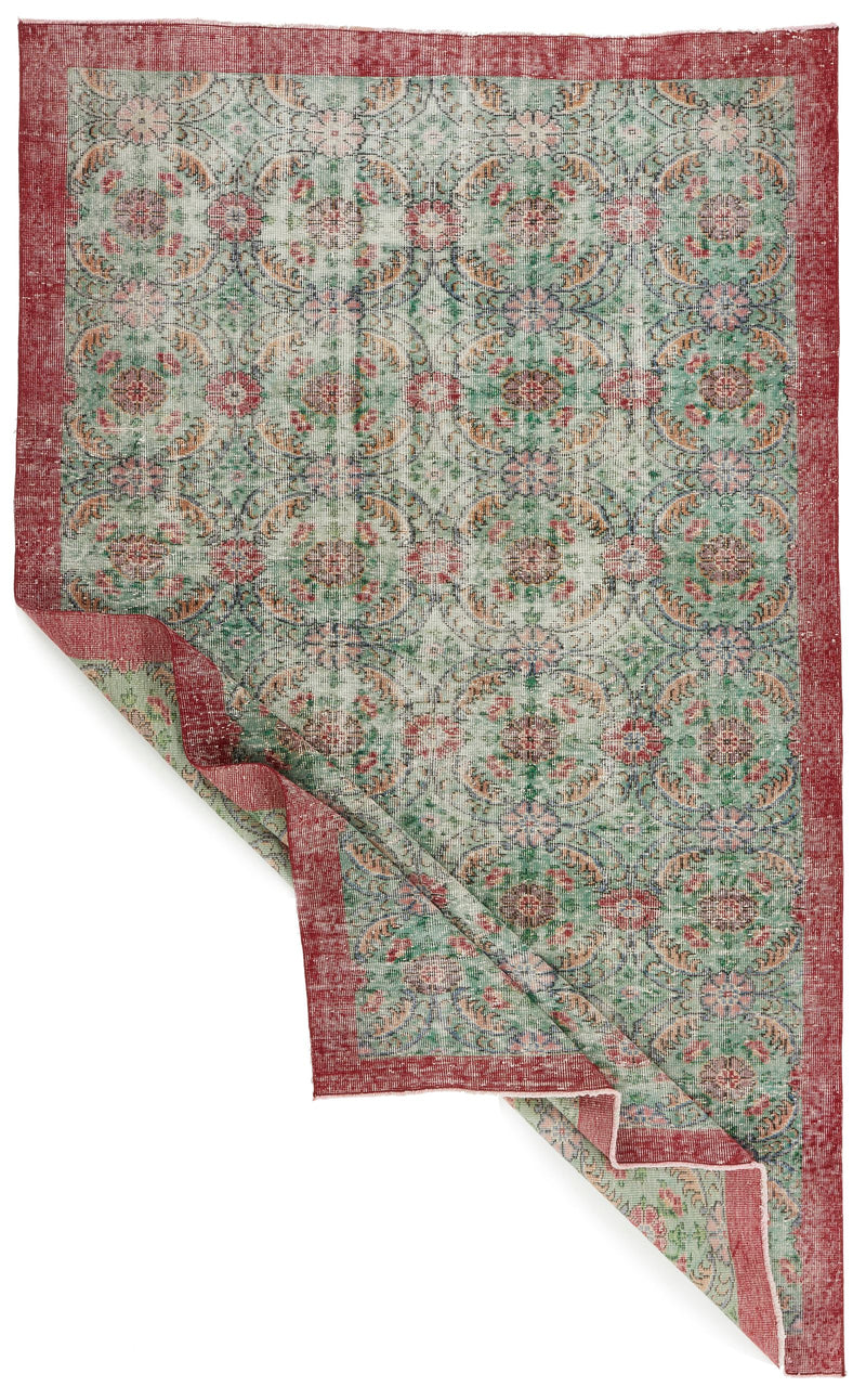 6x9 Multicolor and Red Turkish Anatolian Rug