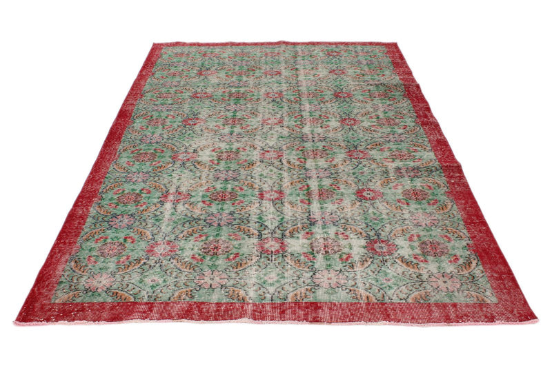 6x9 Multicolor and Red Turkish Anatolian Rug