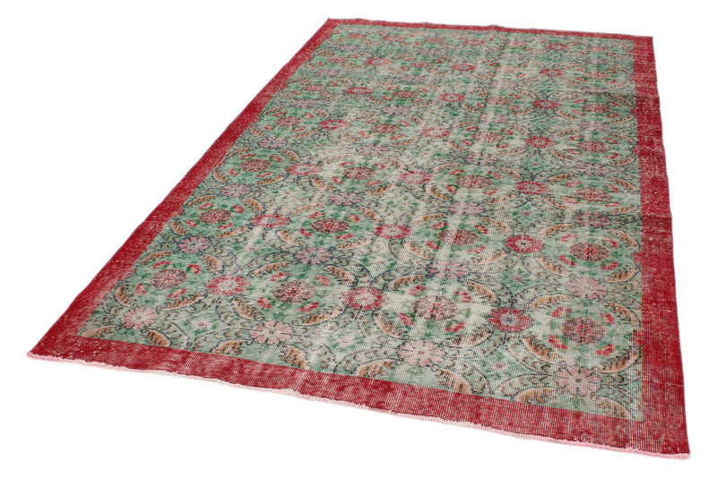 6x9 Multicolor and Red Turkish Anatolian Rug