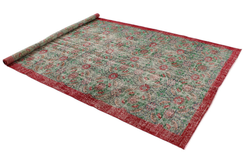 6x9 Multicolor and Red Turkish Anatolian Rug