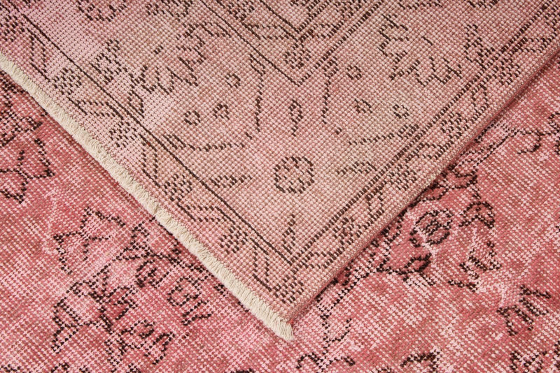 6x10 Pink and Light Brown Turkish Overdyed Rug