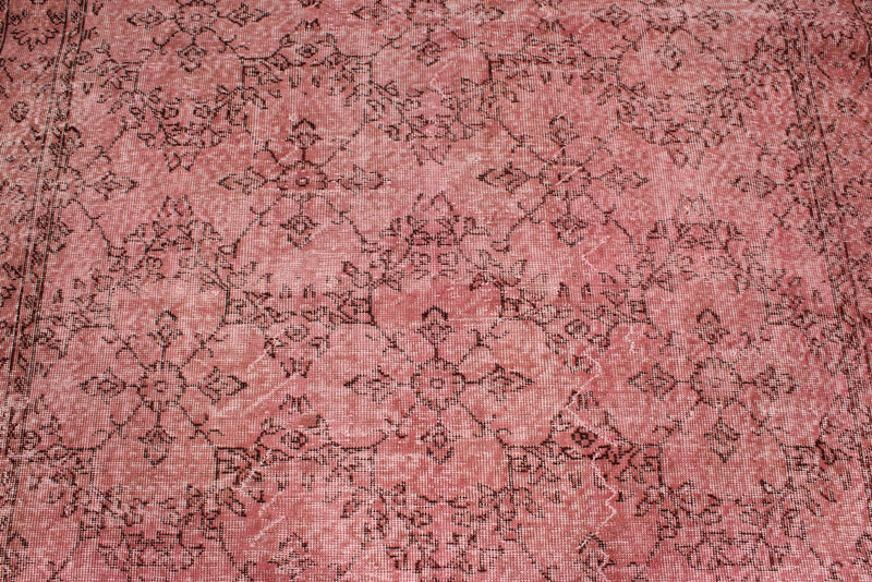 6x10 Pink and Light Brown Turkish Overdyed Rug