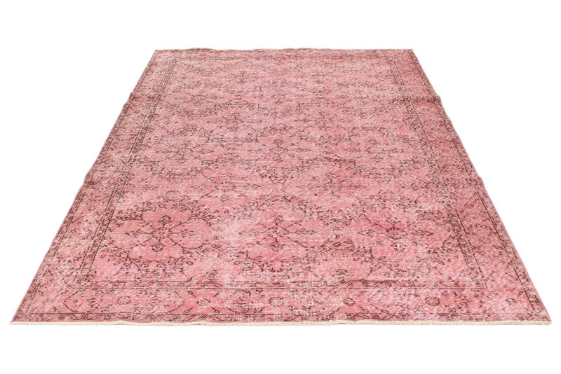 6x10 Pink and Light Brown Turkish Overdyed Rug