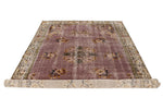 6x9 Purple and Ivory Turkish Overdyed Rug