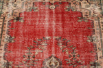 6x9 Red and Multicolor Turkish Overdyed Rug