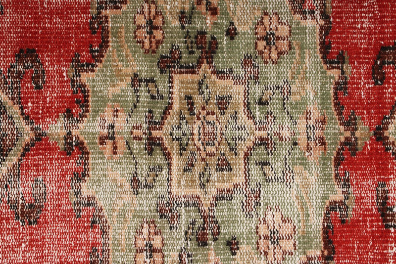 6x9 Red and Multicolor Turkish Overdyed Rug