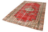 6x9 Red and Multicolor Turkish Overdyed Rug