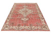 6x10 Rust and Ivory Turkish Overdyed Rug