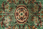 6x9 Green and Multicolor Turkish Overdyed Rug