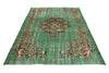 6x9 Green and Multicolor Turkish Overdyed Rug