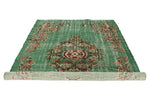 6x9 Green and Multicolor Turkish Overdyed Rug