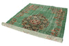 6x9 Green and Multicolor Turkish Overdyed Rug