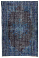 6x9 Navy and Black Turkish Overdyed Rug