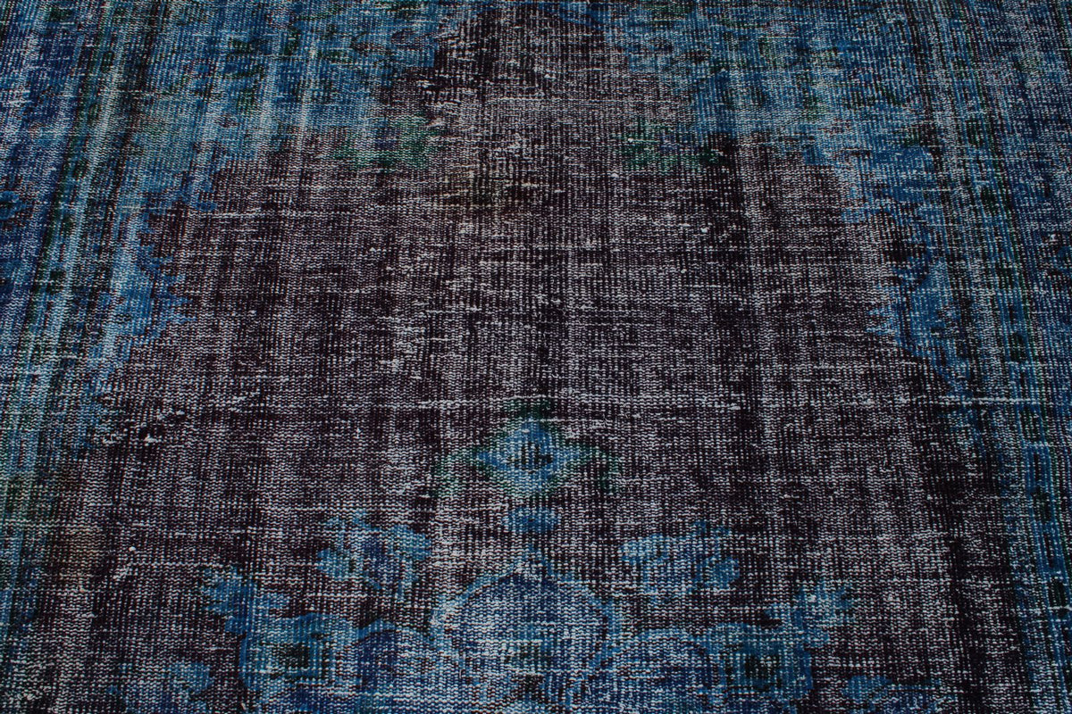 6x9 Navy and Black Turkish Overdyed Rug