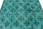 6x9 Turquoise and Light Gray Turkish Anatolian Rug