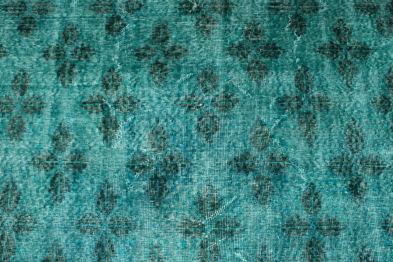 6x9 Turquoise and Light Gray Turkish Anatolian Rug