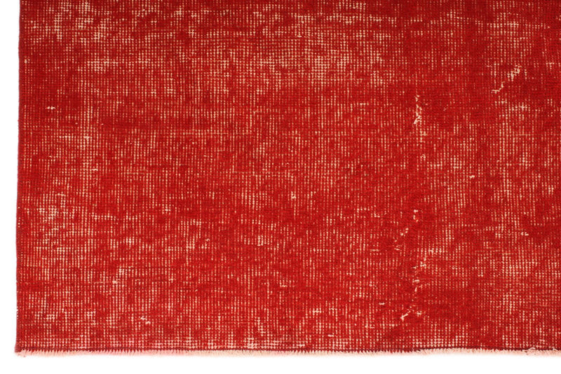 6x10 Red and Ivory Turkish Overdyed Rug