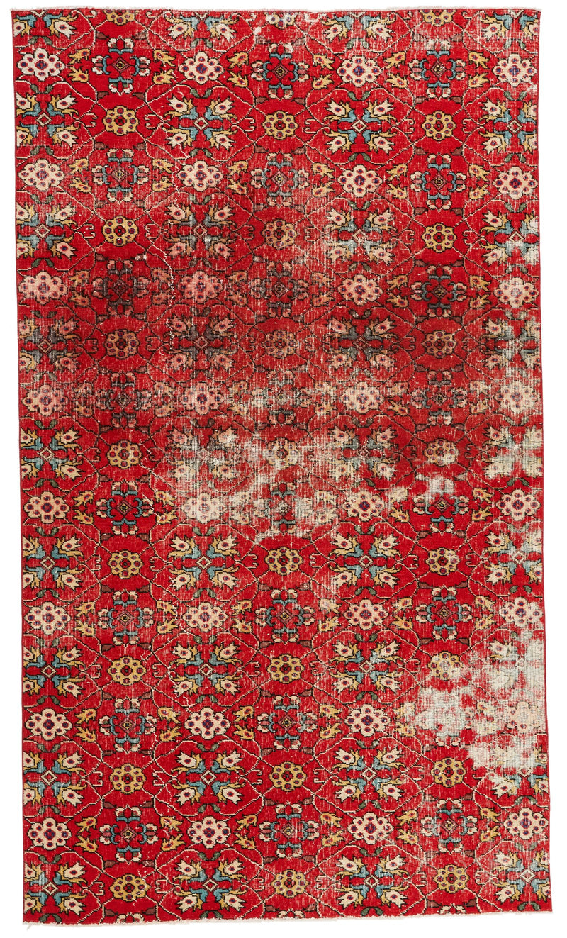 6x9 Red and Multicolor Turkish Anatolian Rug