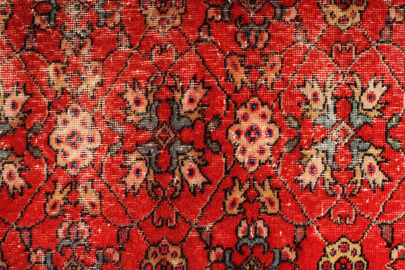 6x9 Red and Multicolor Turkish Anatolian Rug