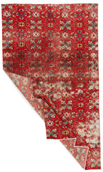 6x9 Red and Multicolor Turkish Anatolian Rug