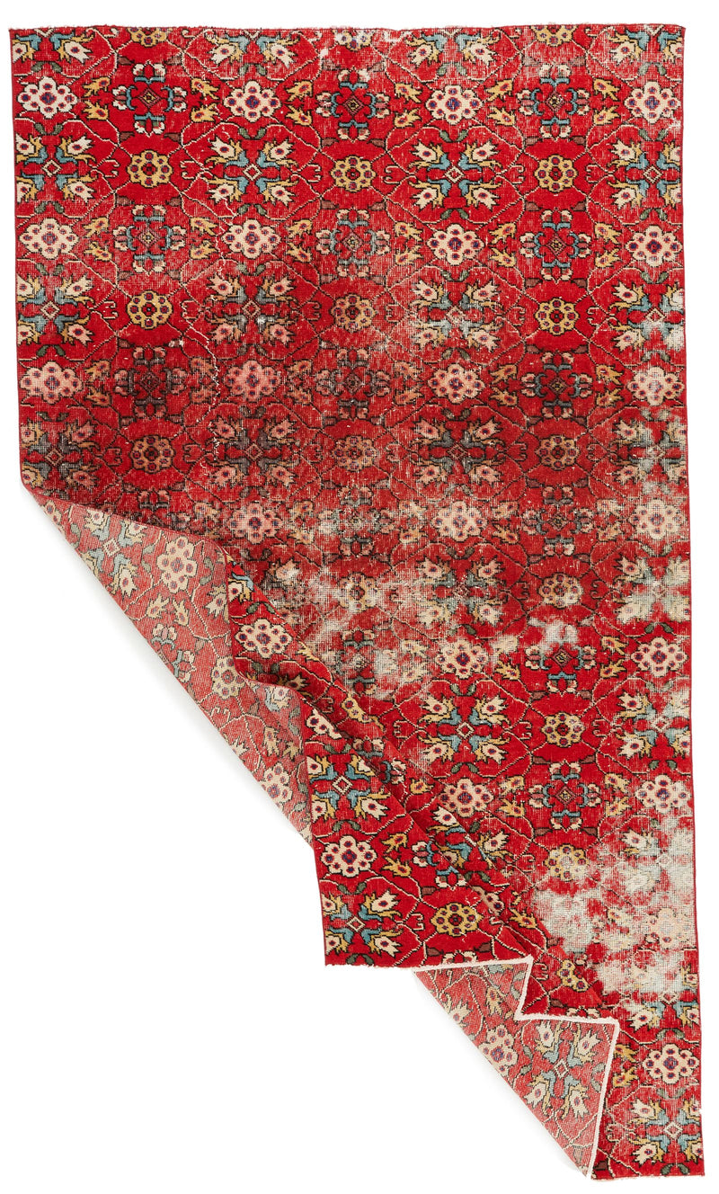 6x9 Red and Multicolor Turkish Anatolian Rug