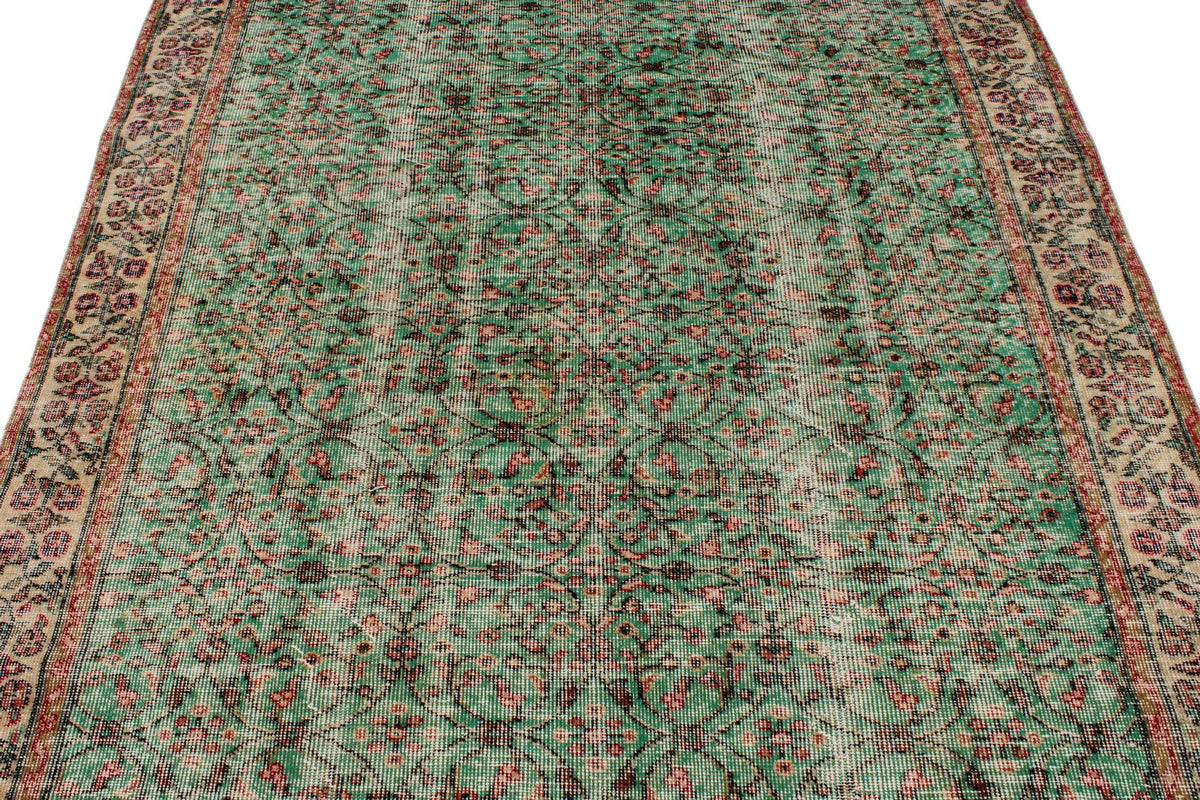 5x9 Green and Multicolor Modern Contemporary Rug