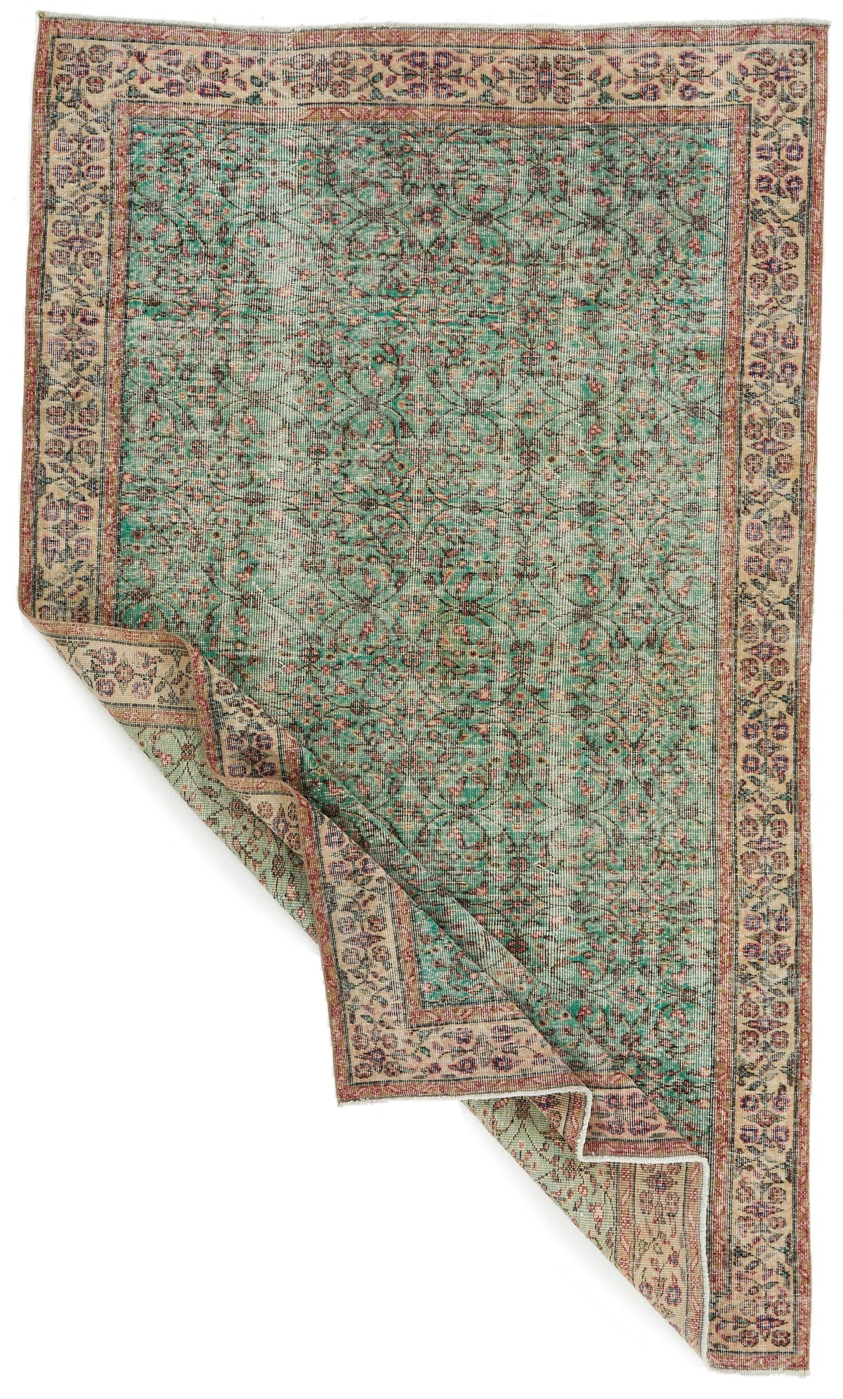 5x9 Green and Multicolor Modern Contemporary Rug