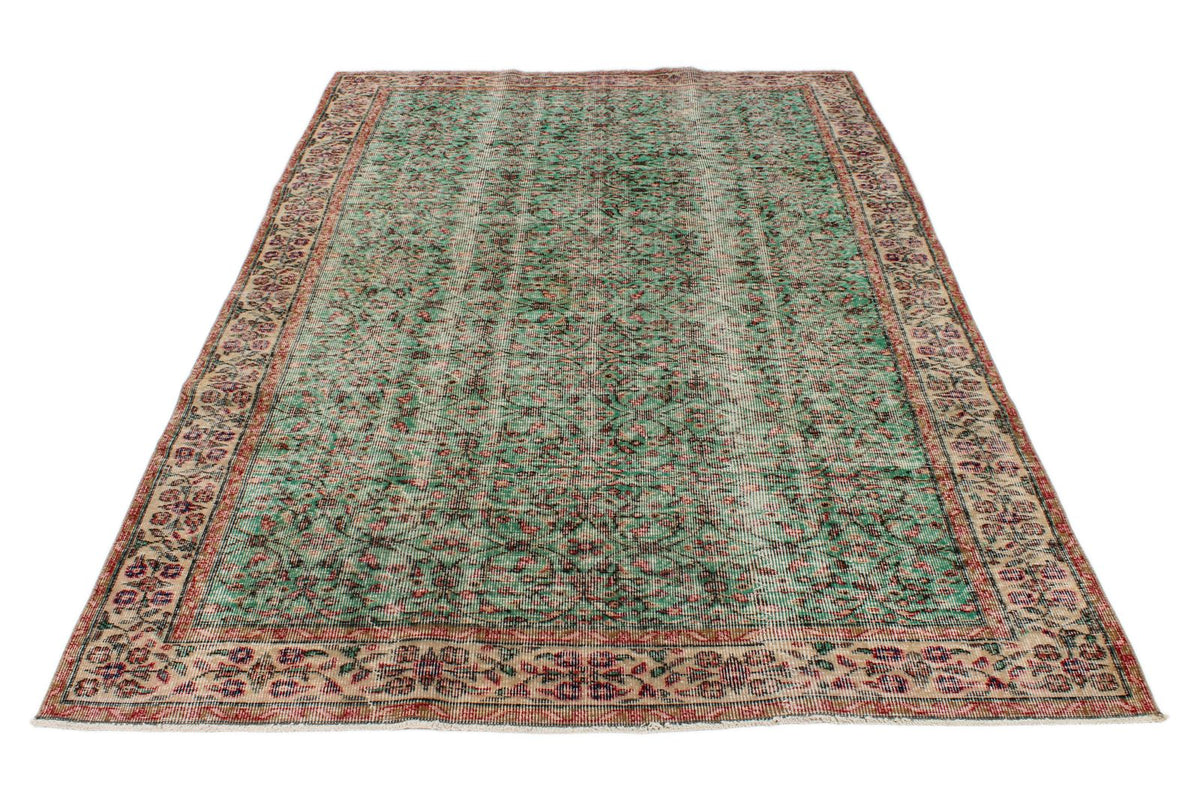 5x9 Green and Multicolor Modern Contemporary Rug
