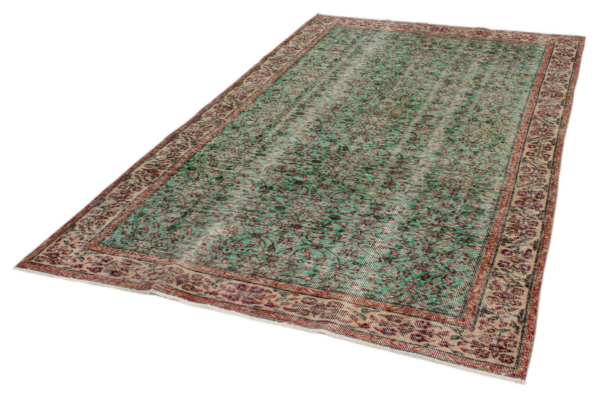 5x9 Green and Multicolor Modern Contemporary Rug