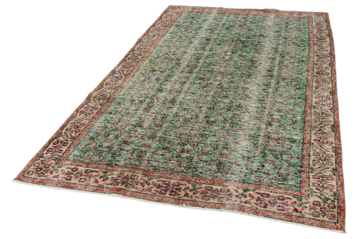 5x9 Green and Multicolor Modern Contemporary Rug