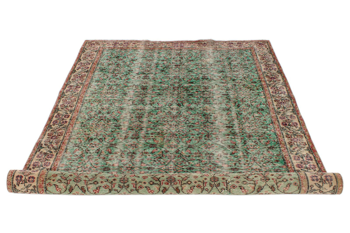 5x9 Green and Multicolor Modern Contemporary Rug