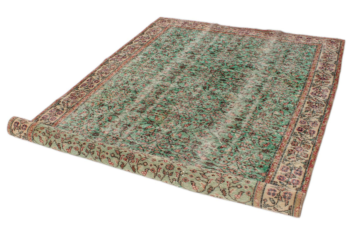 5x9 Green and Multicolor Modern Contemporary Rug