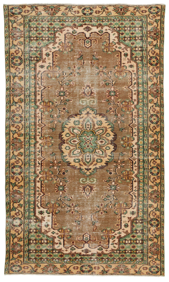 6x10 Light Brown and Multicolor Modern Contemporary Rug