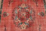 6x10 Peach and Multicolor Turkish Overdyed Rug