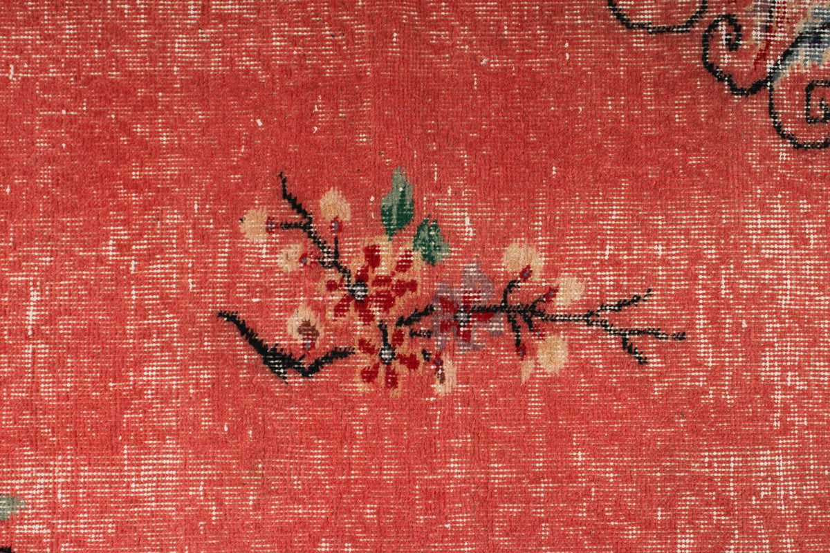 6x10 Peach and Multicolor Turkish Overdyed Rug