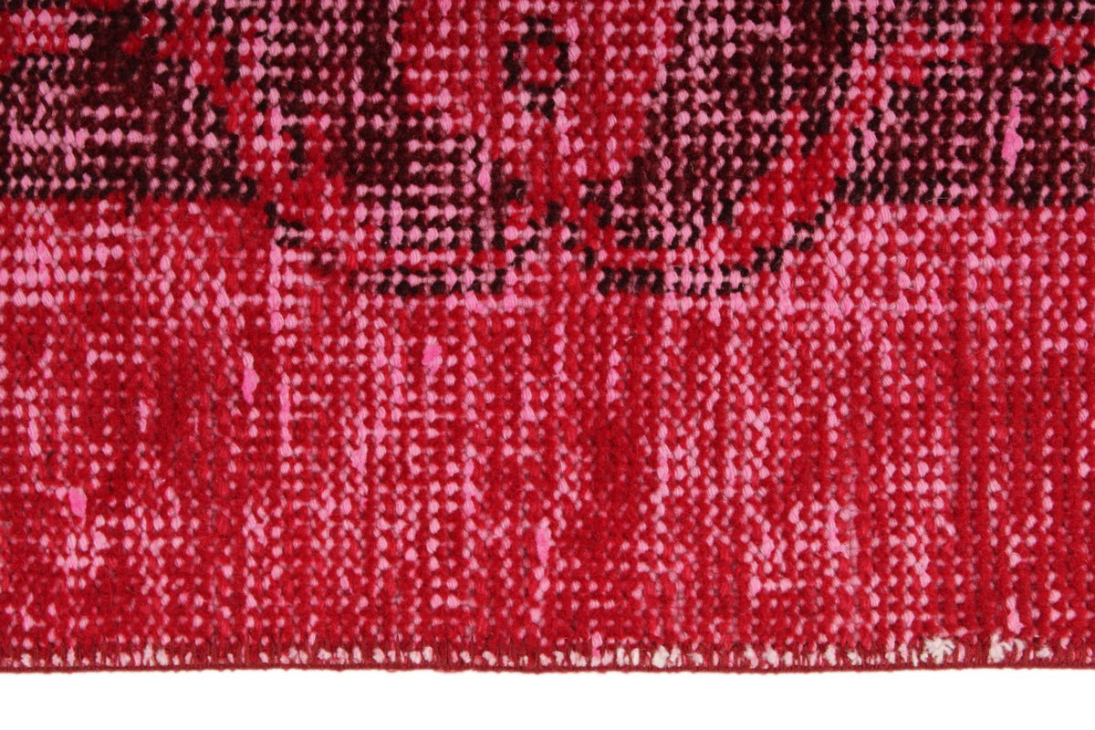 6x10 Magenta and Light Brown Turkish Overdyed Rug