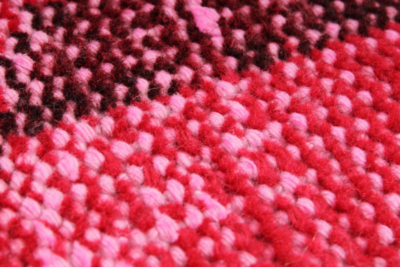 6x10 Magenta and Light Brown Turkish Overdyed Rug