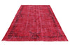 6x10 Magenta and Light Brown Turkish Overdyed Rug