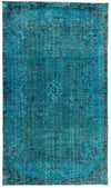 6x10 Blue and Black Turkish Overdyed Rug