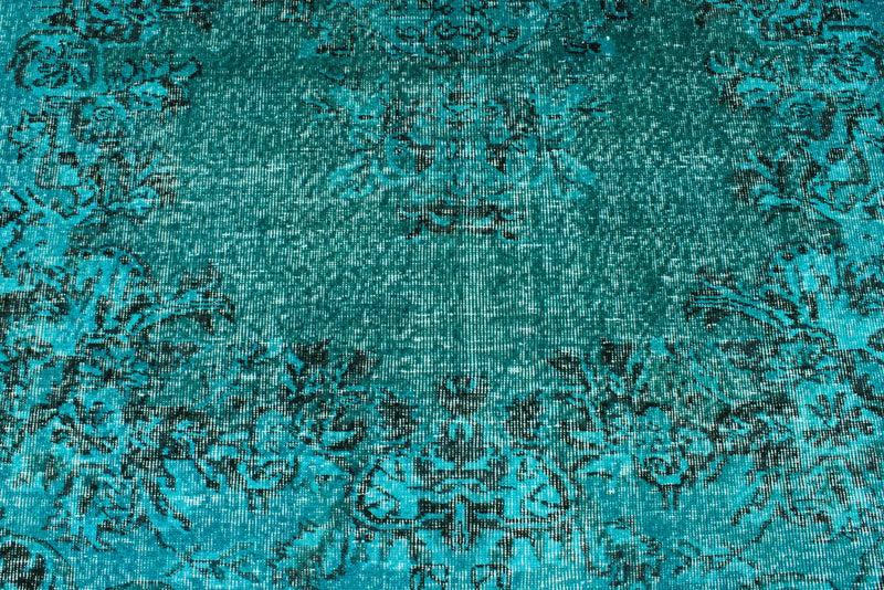 6x10 Blue and Black Turkish Overdyed Rug